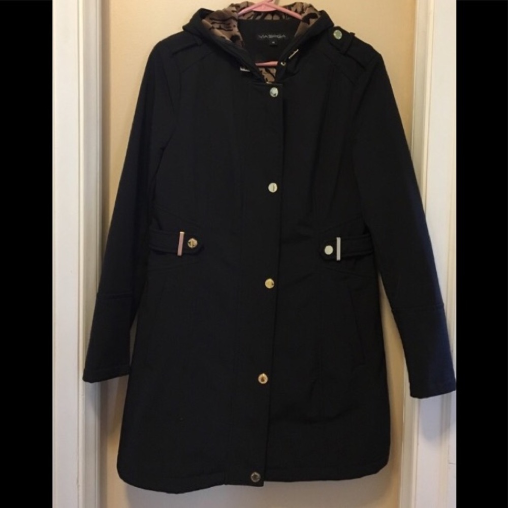 Via Spiga Jacket - Medium - Black - Hood - EUC